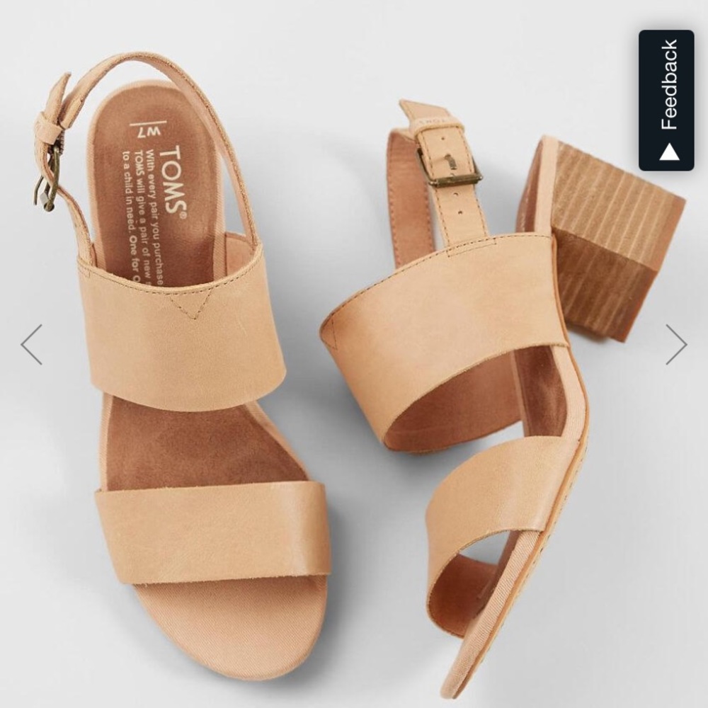 Tom’s poppy sandals size 7 honey color NEW